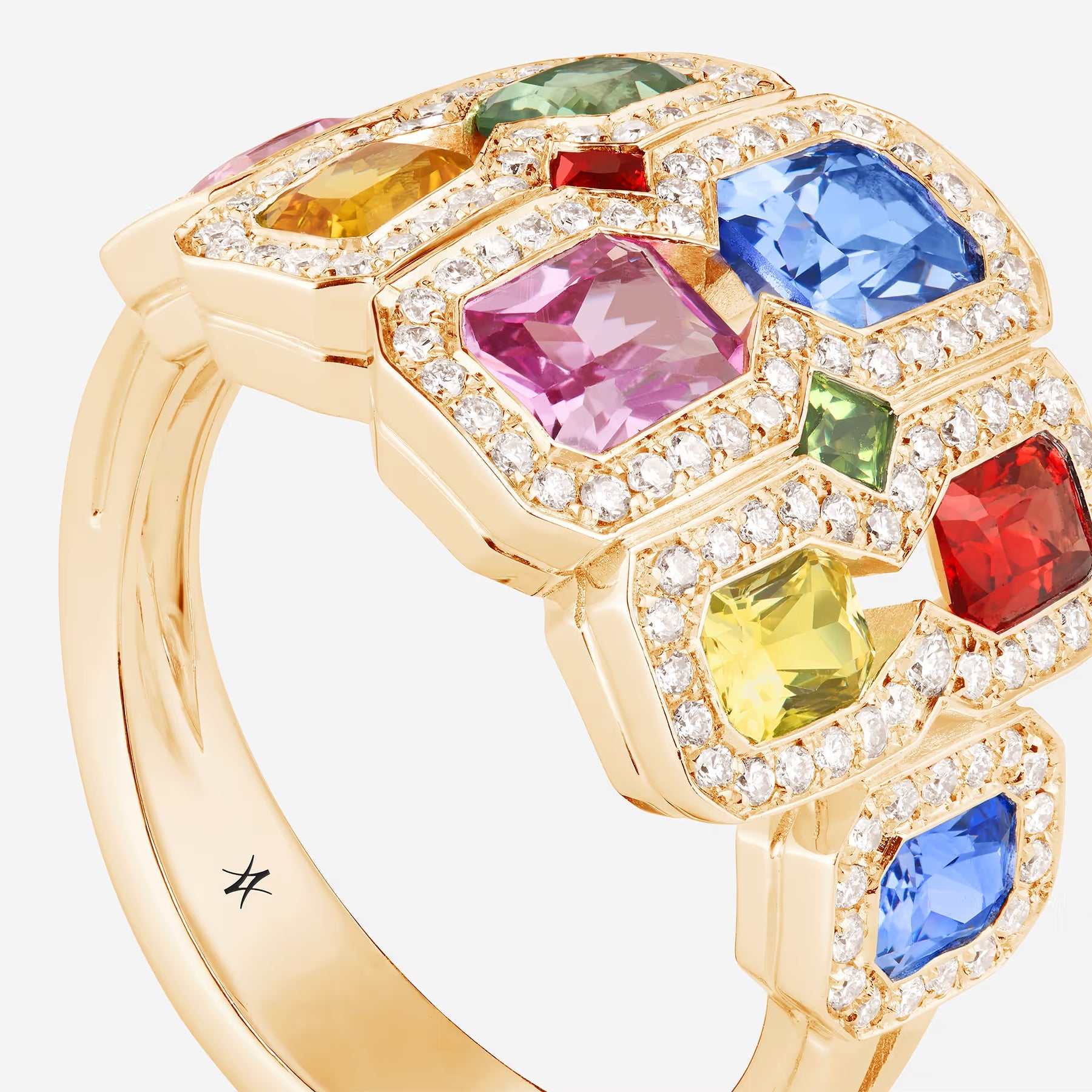 Saphirs Multicolors | Or jaune 750 ‰