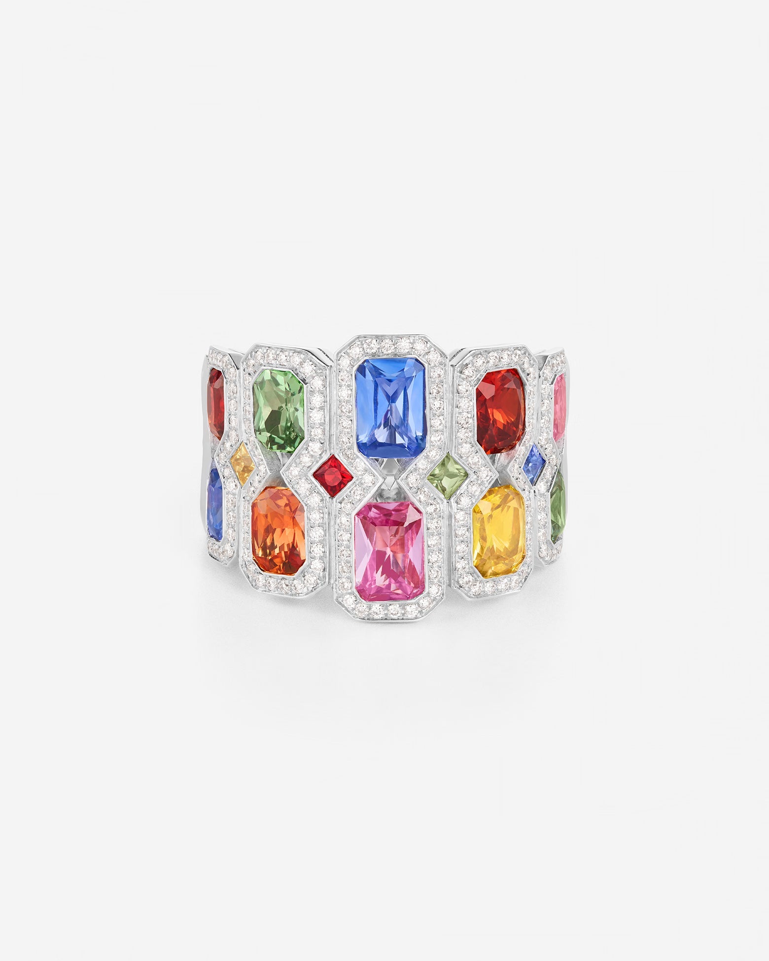 Saphirs Multicolors | Or blanc 750 ‰