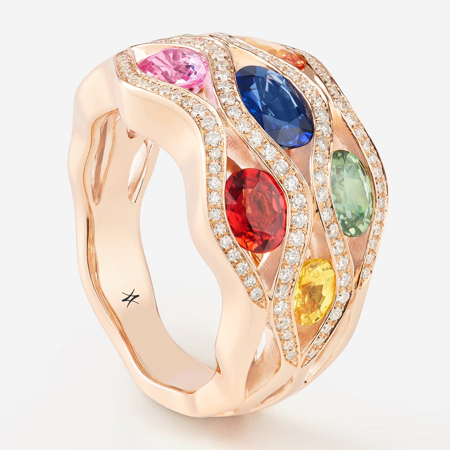 Saphirs Multicolors | Or rose 750 ‰