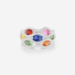 Saphirs Multicolors | Or blanc 750 ‰