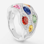 Saphirs Multicolors | Or blanc 750 ‰