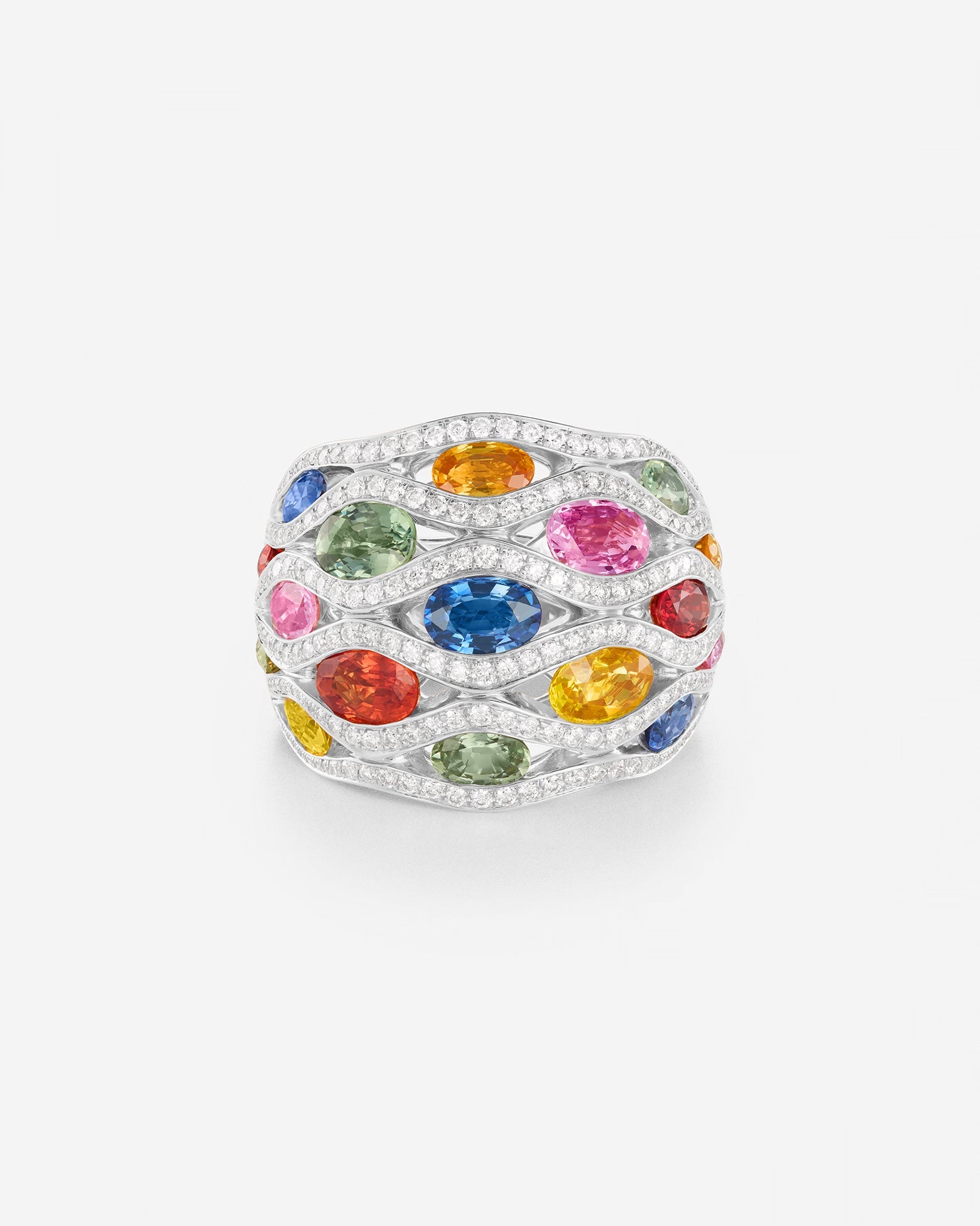 Saphirs Multicolors | Or blanc 750 ‰