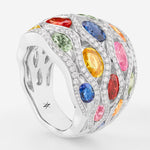 Saphirs Multicolors | Or blanc 750 ‰