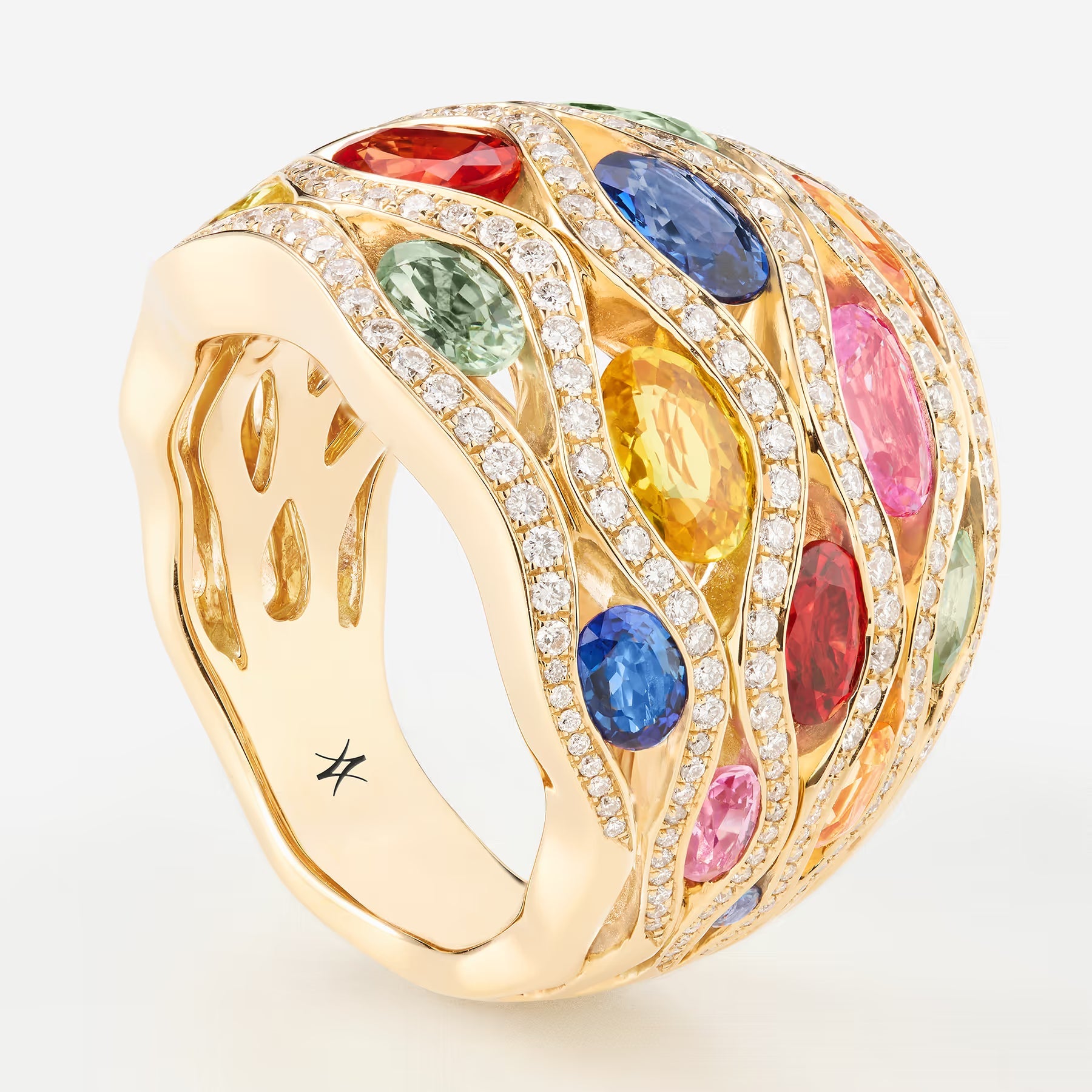 Saphirs Multicolors | Or jaune 750 ‰