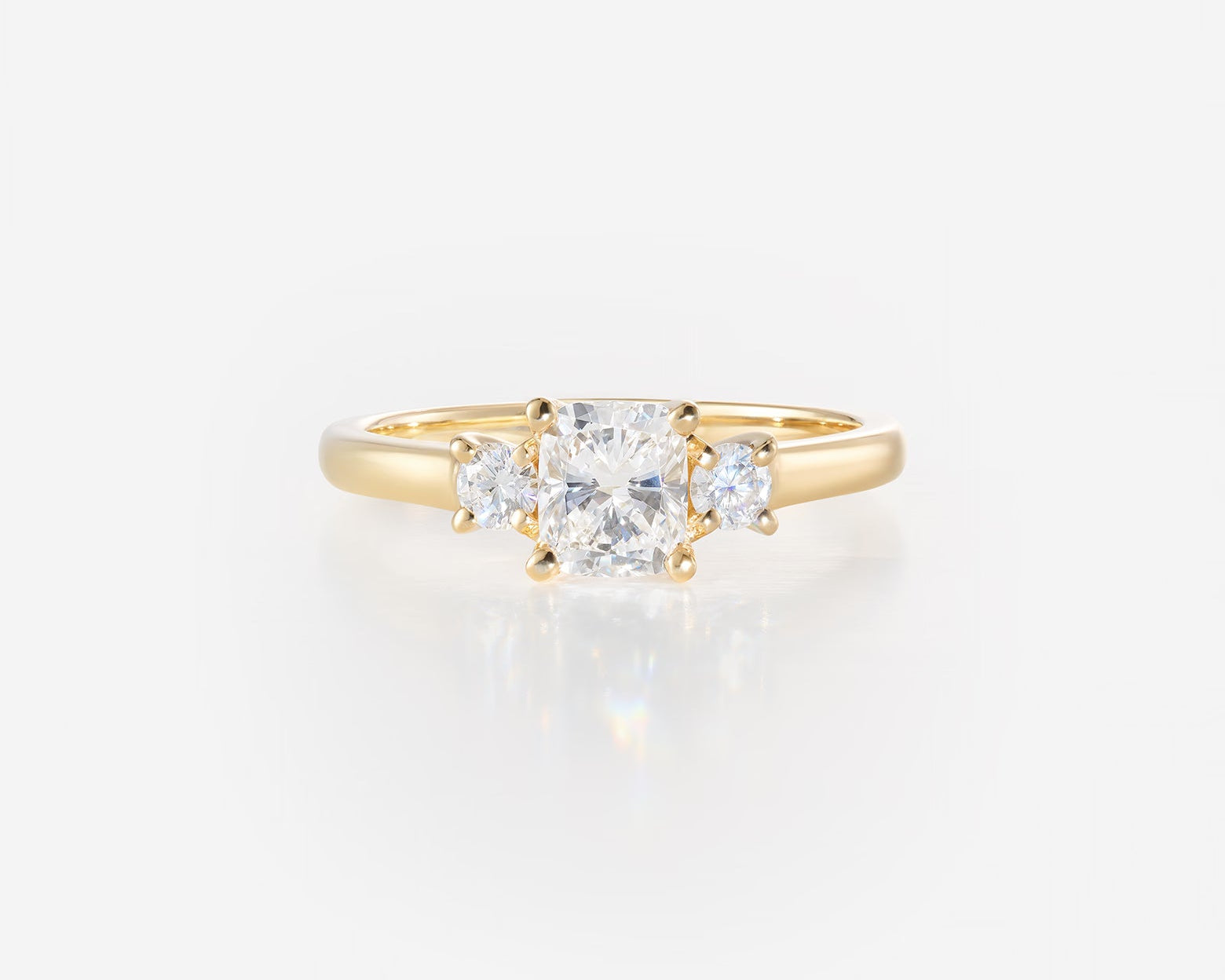 Diamant taille coussin 0,50ct | Or jaune 750 ‰