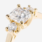 Diamant taille coussin 0,70ct | Or jaune 750 ‰