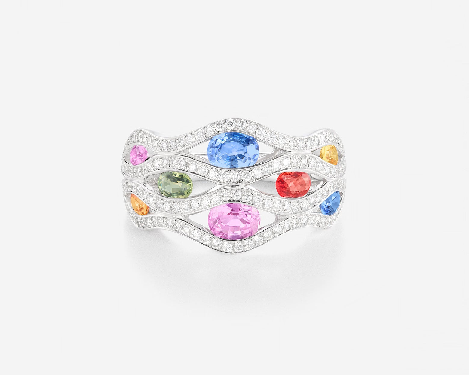Saphirs Multicolors | Or blanc 750 ‰