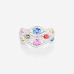 Saphirs Multicolors | Or blanc 750 ‰