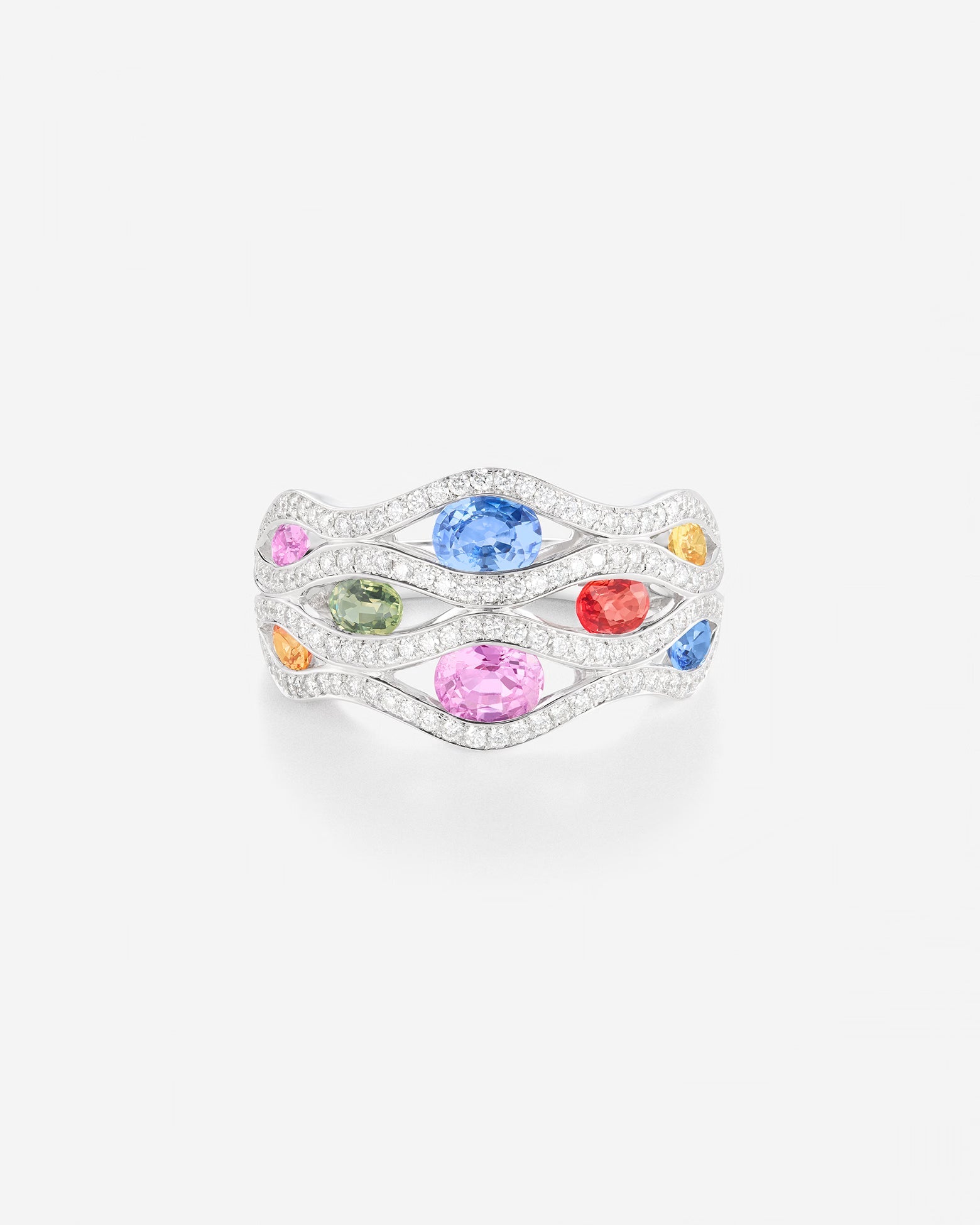 Saphirs Multicolors | Or blanc 750 ‰