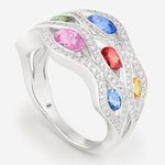 Saphirs Multicolors | Or blanc 750 ‰