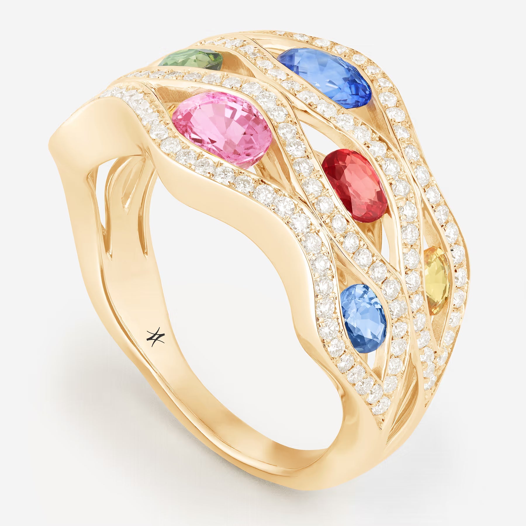 Saphirs Multicolors | Or jaune 750 ‰