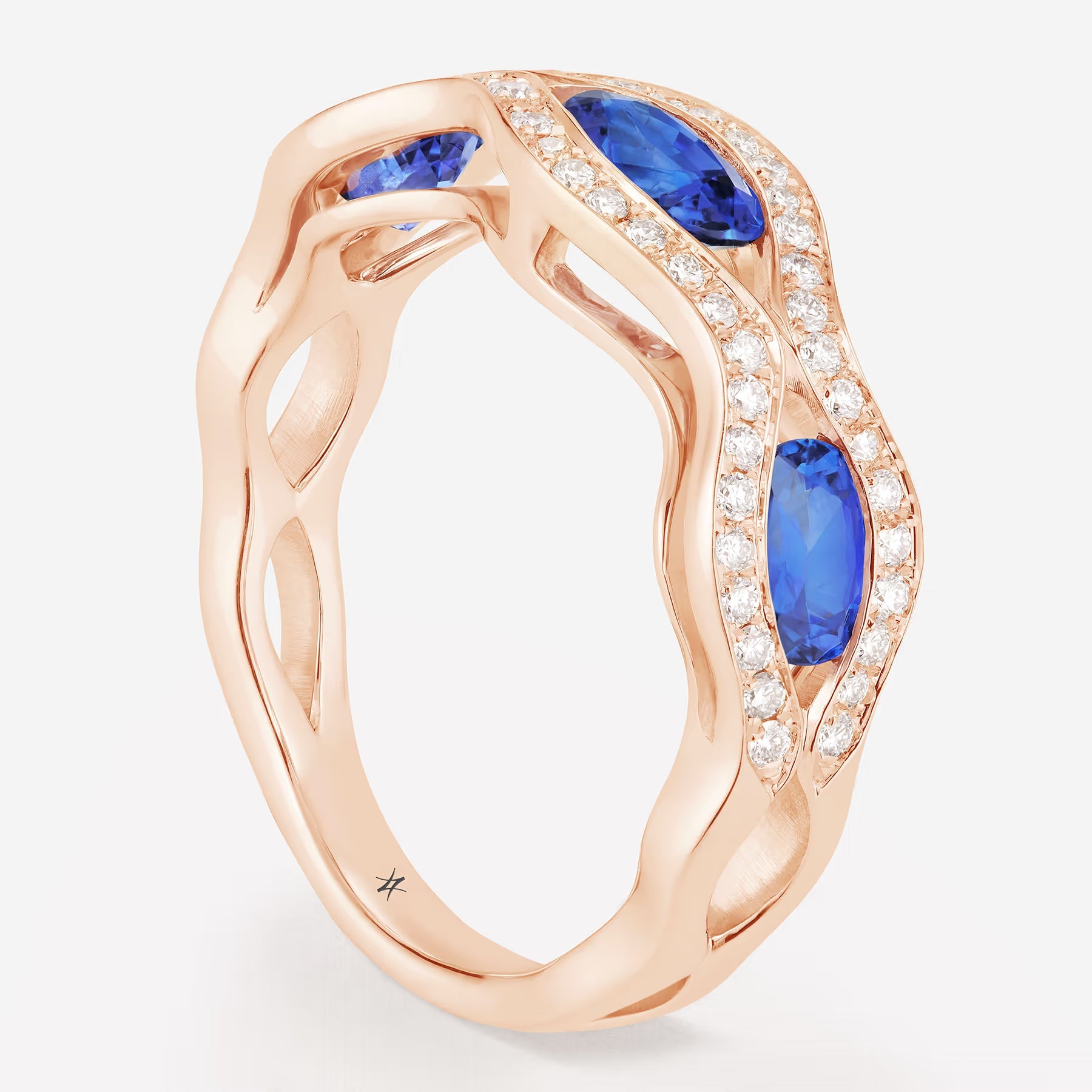 Saphir bleu | Or rose 750 ‰