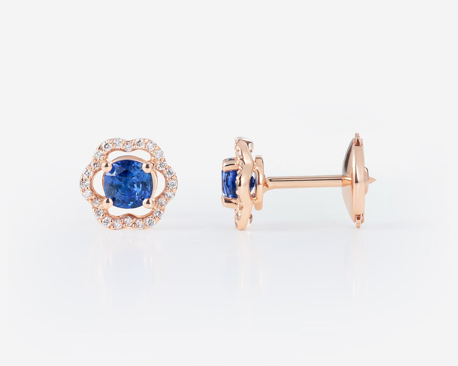 Saphir bleu | Or rose 750 ‰