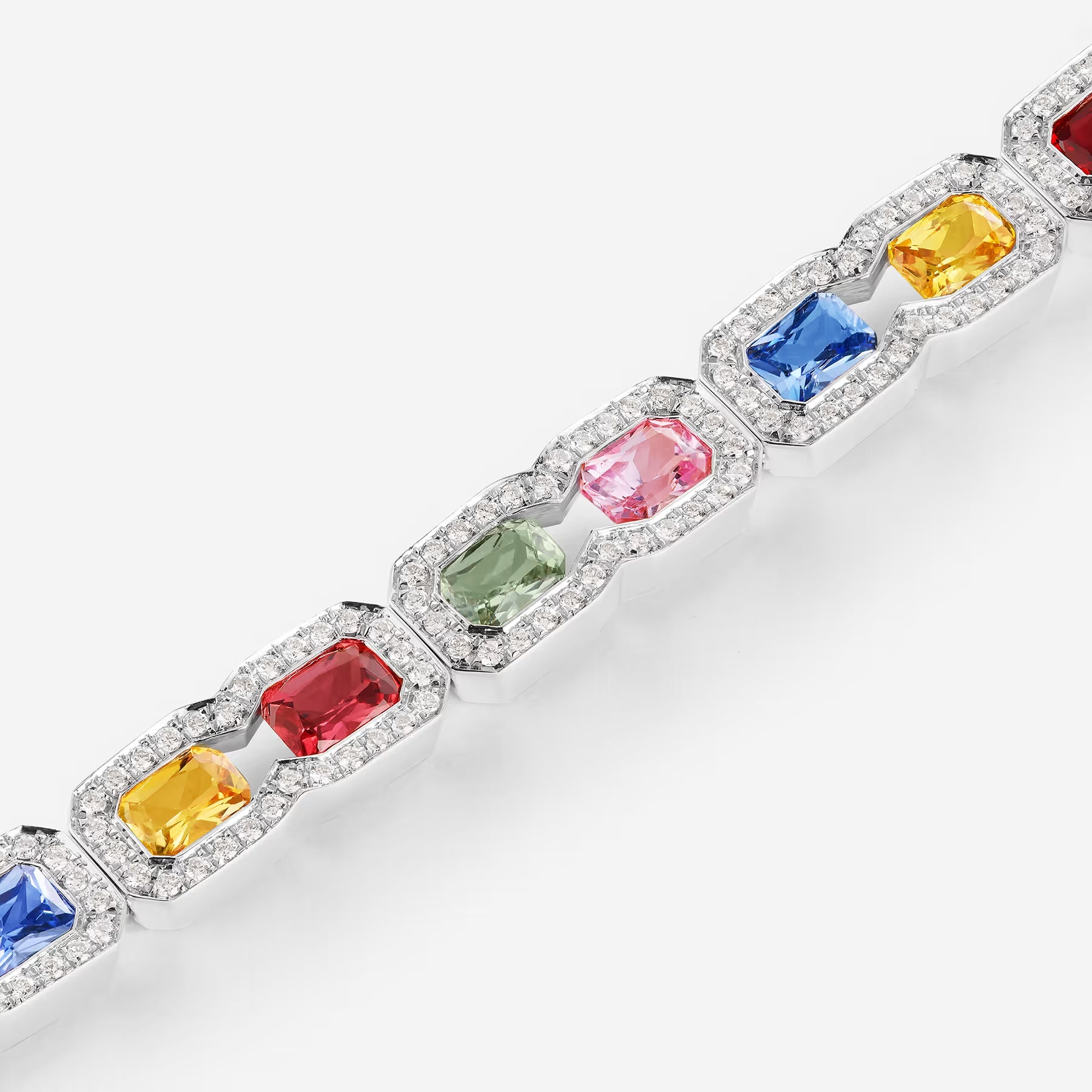 Saphirs Multicolors | Or blanc 750 ‰