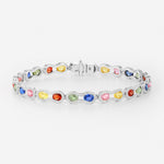 Saphirs Multicolors | Or blanc 750 ‰