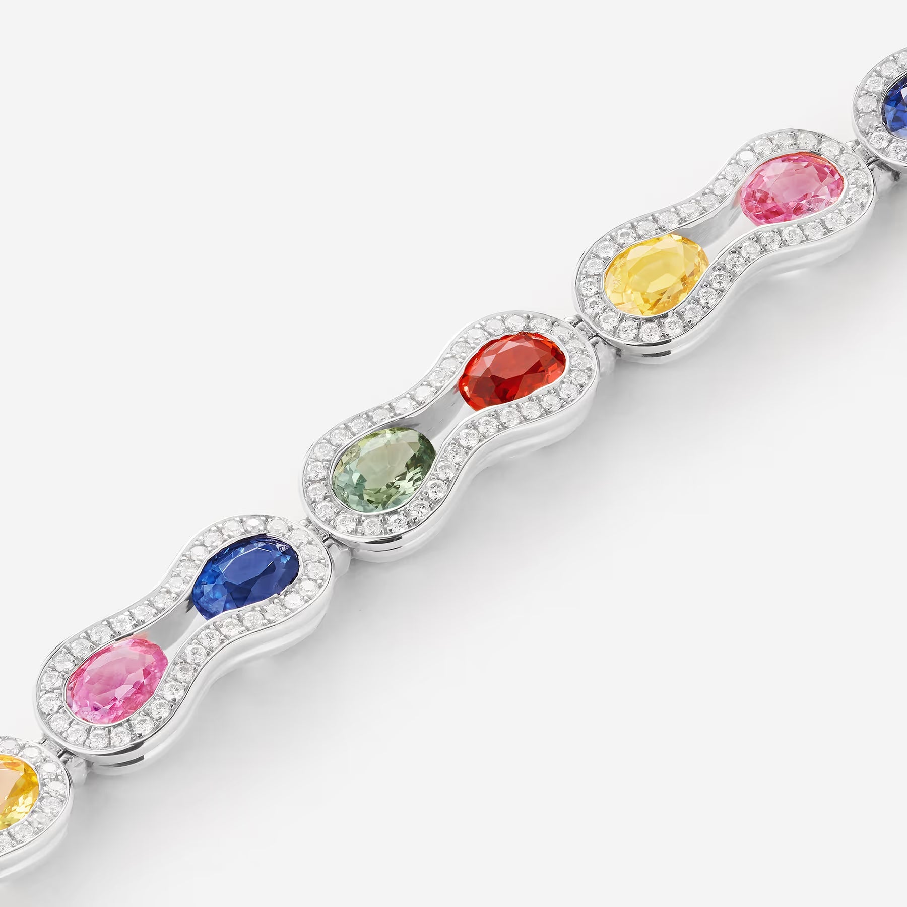 Saphirs Multicolors | Or blanc 750 ‰