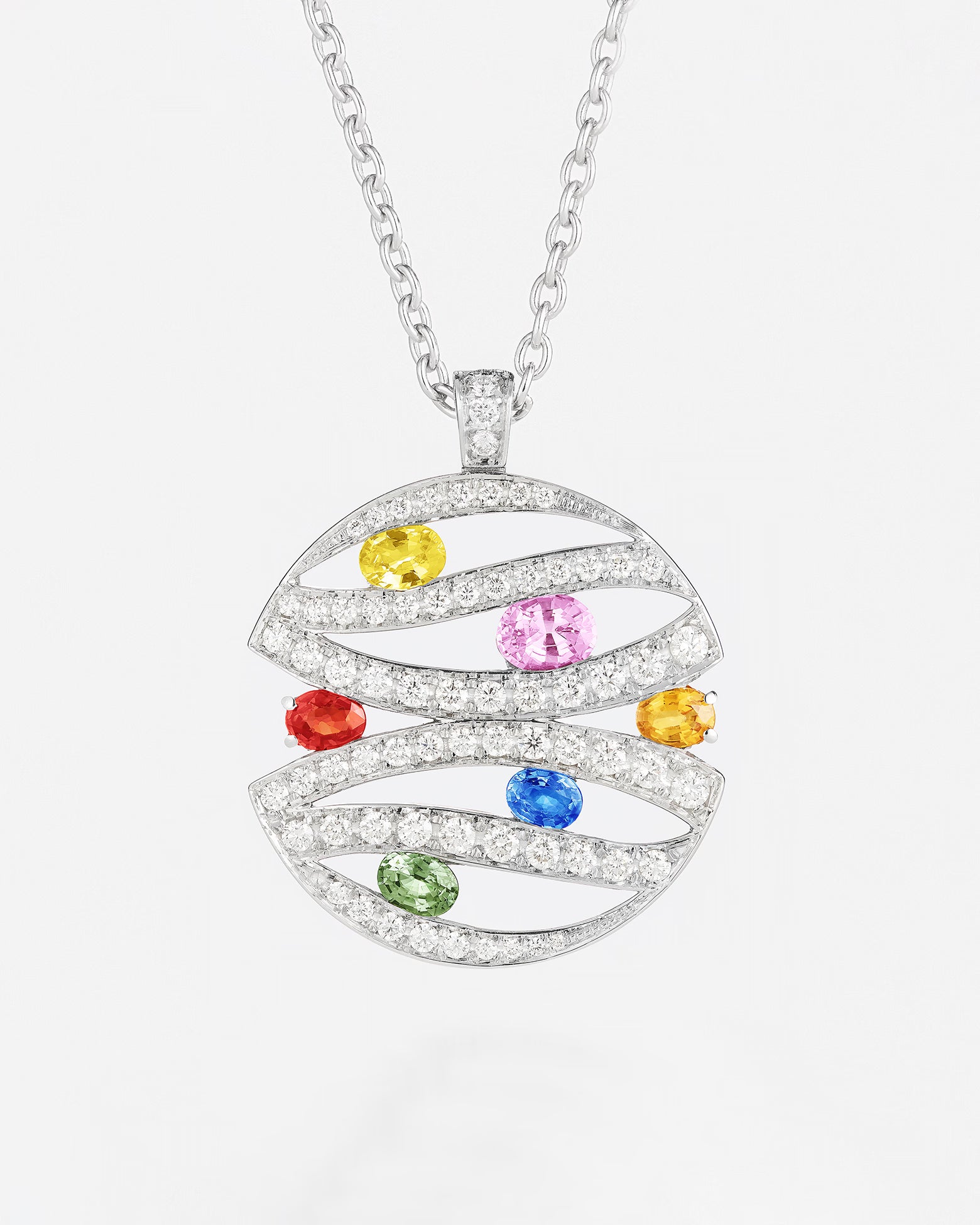 Saphirs Multicolors | Or blanc 750 ‰