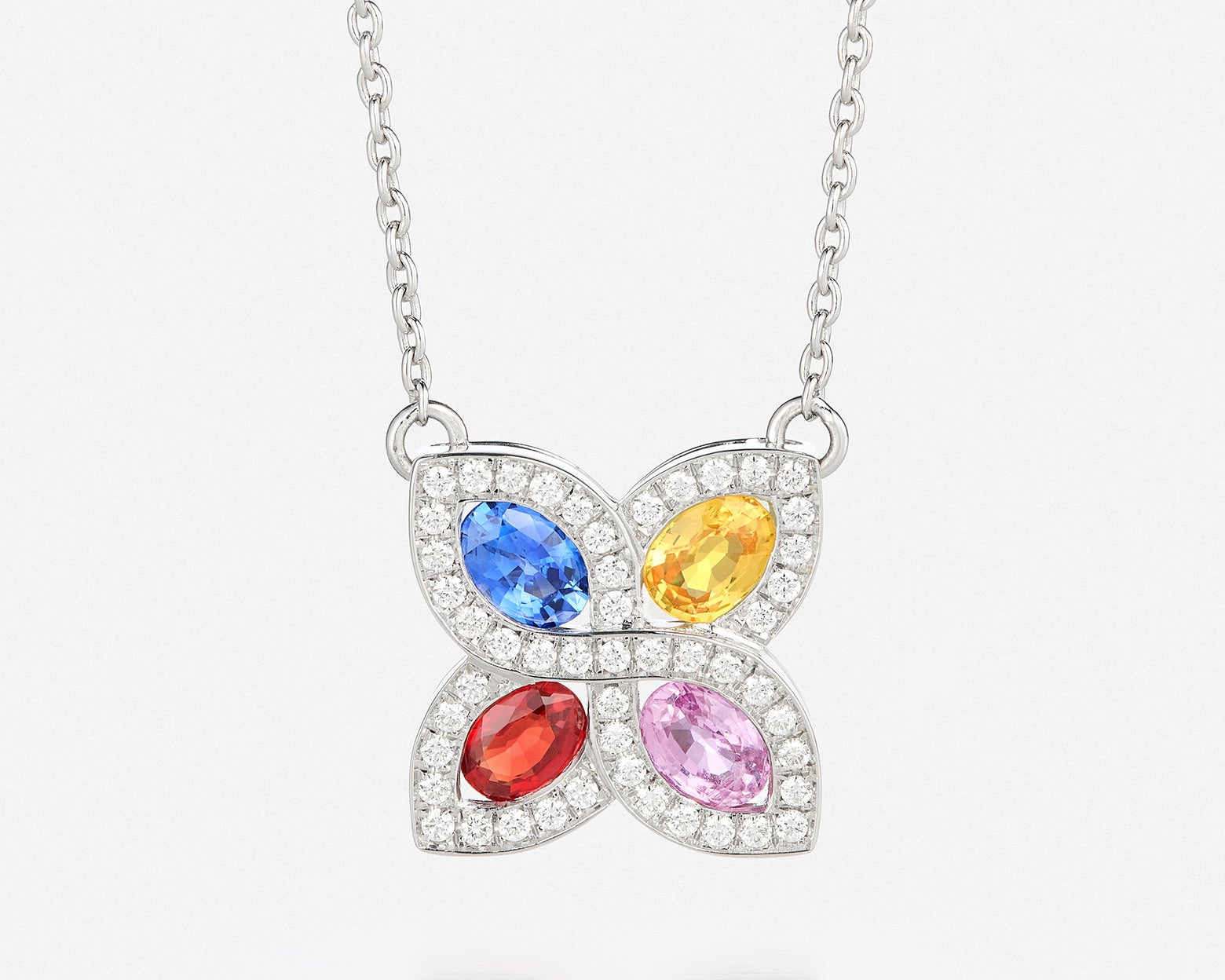 Saphirs Multicolors | Or blanc 750 ‰