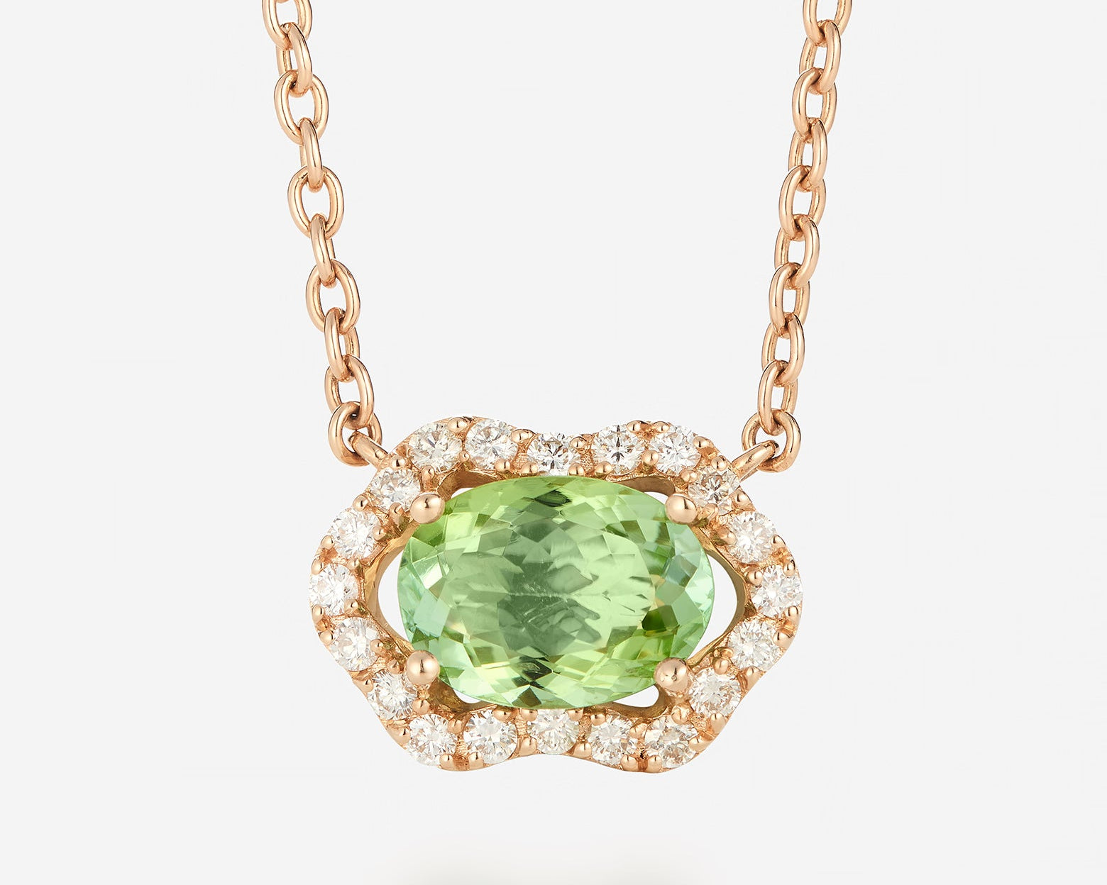 Tourmaline verte | Or rose 750 ‰