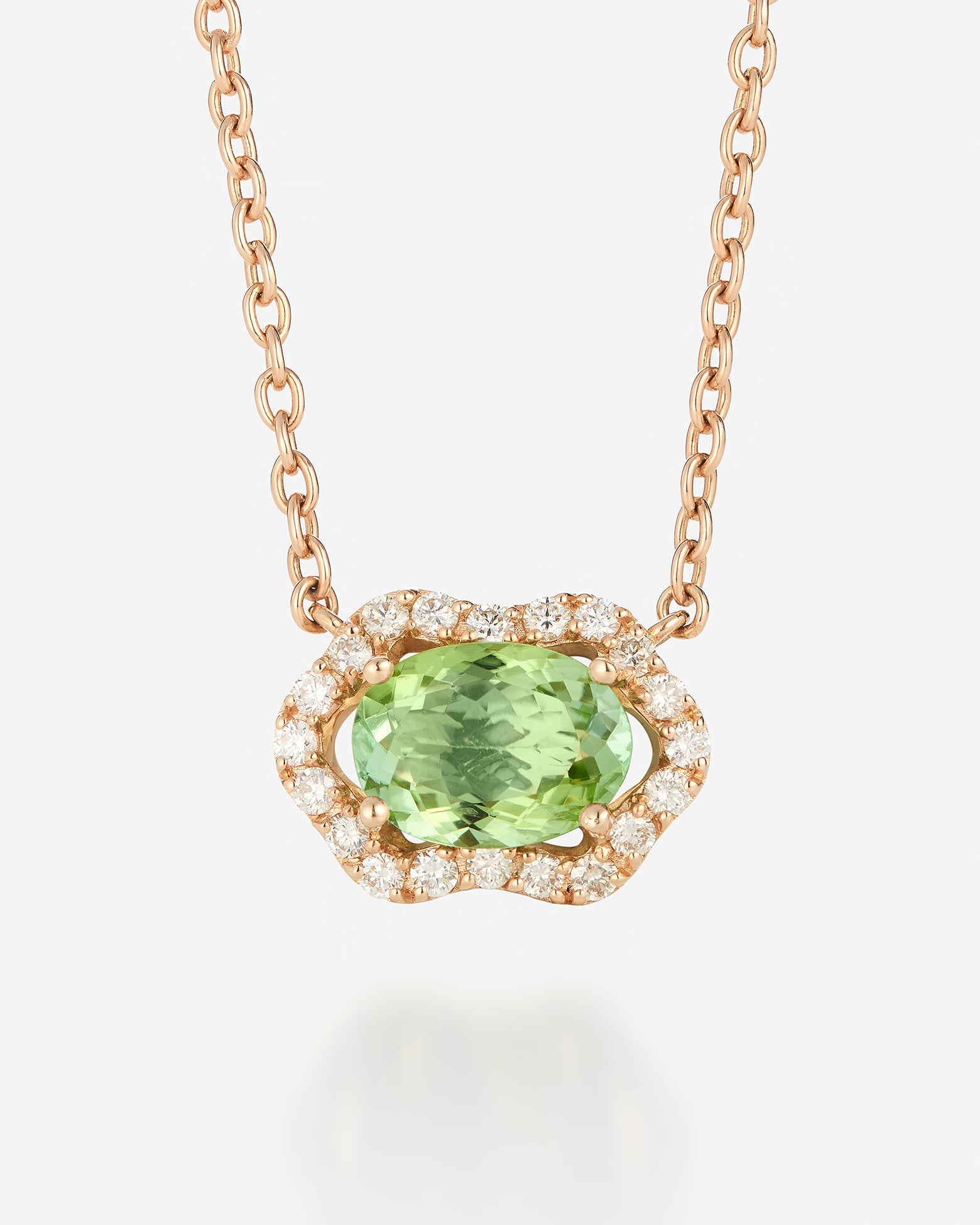 Tourmaline verte | Or rose 750 ‰