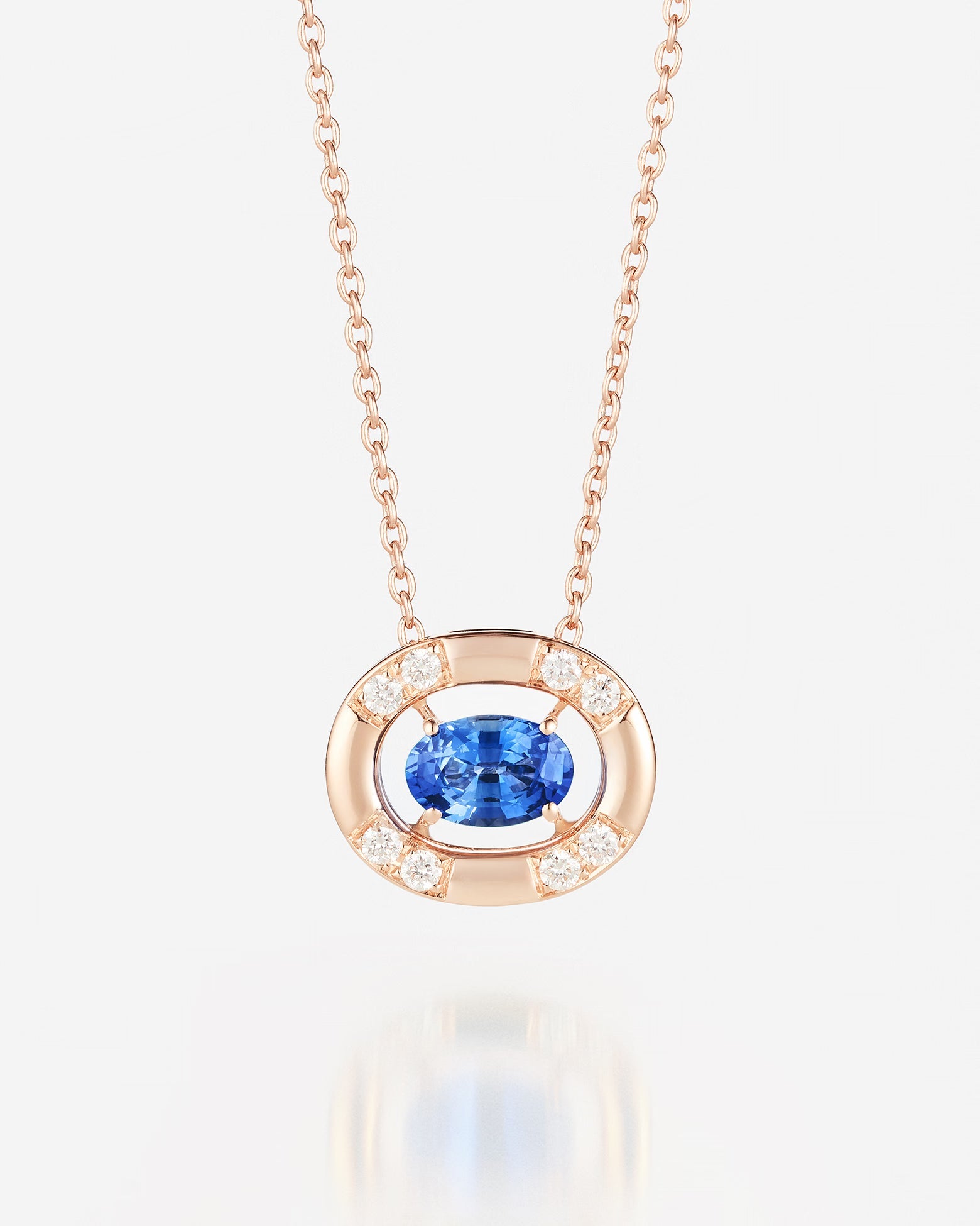 Saphir bleu | Or rose 750 ‰