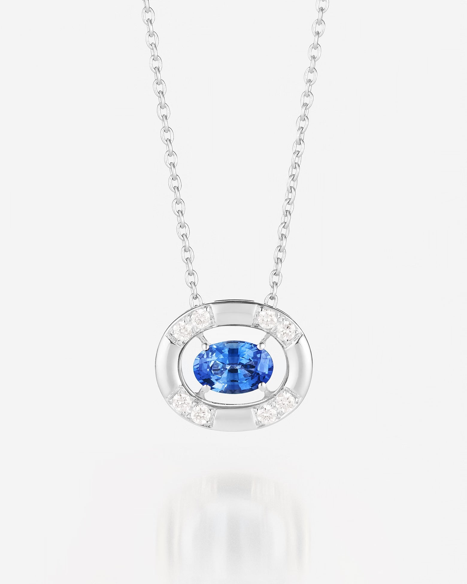 Saphir bleu | Or blanc 750 ‰