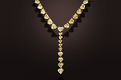 Yellow diamonds gold necklace