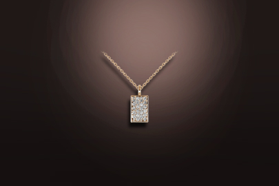 pink gold diamond pendant